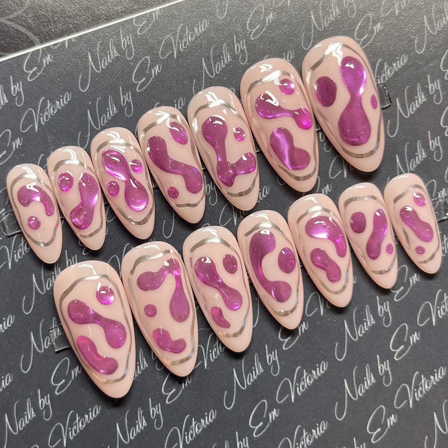 Purple Cyber Splats Mid Almond