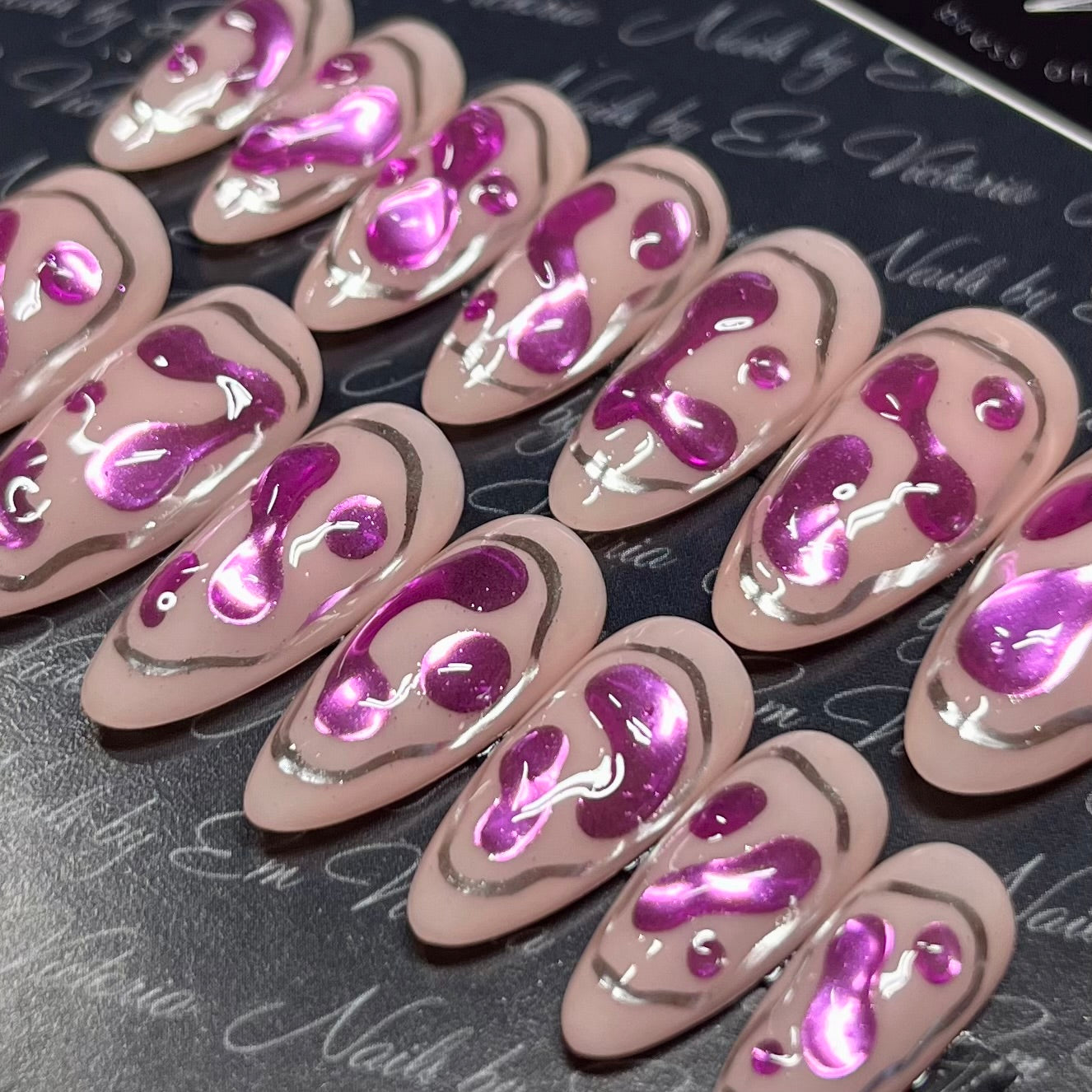 Purple Cyber Splats Mid Almond