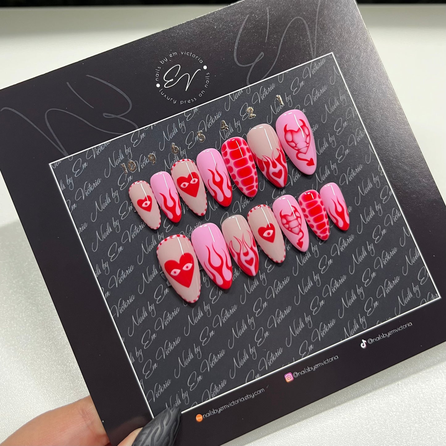 Valentines Flames in Mid Almond