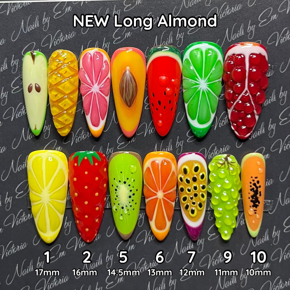 3D Summer Fruit in NEW Long Almond