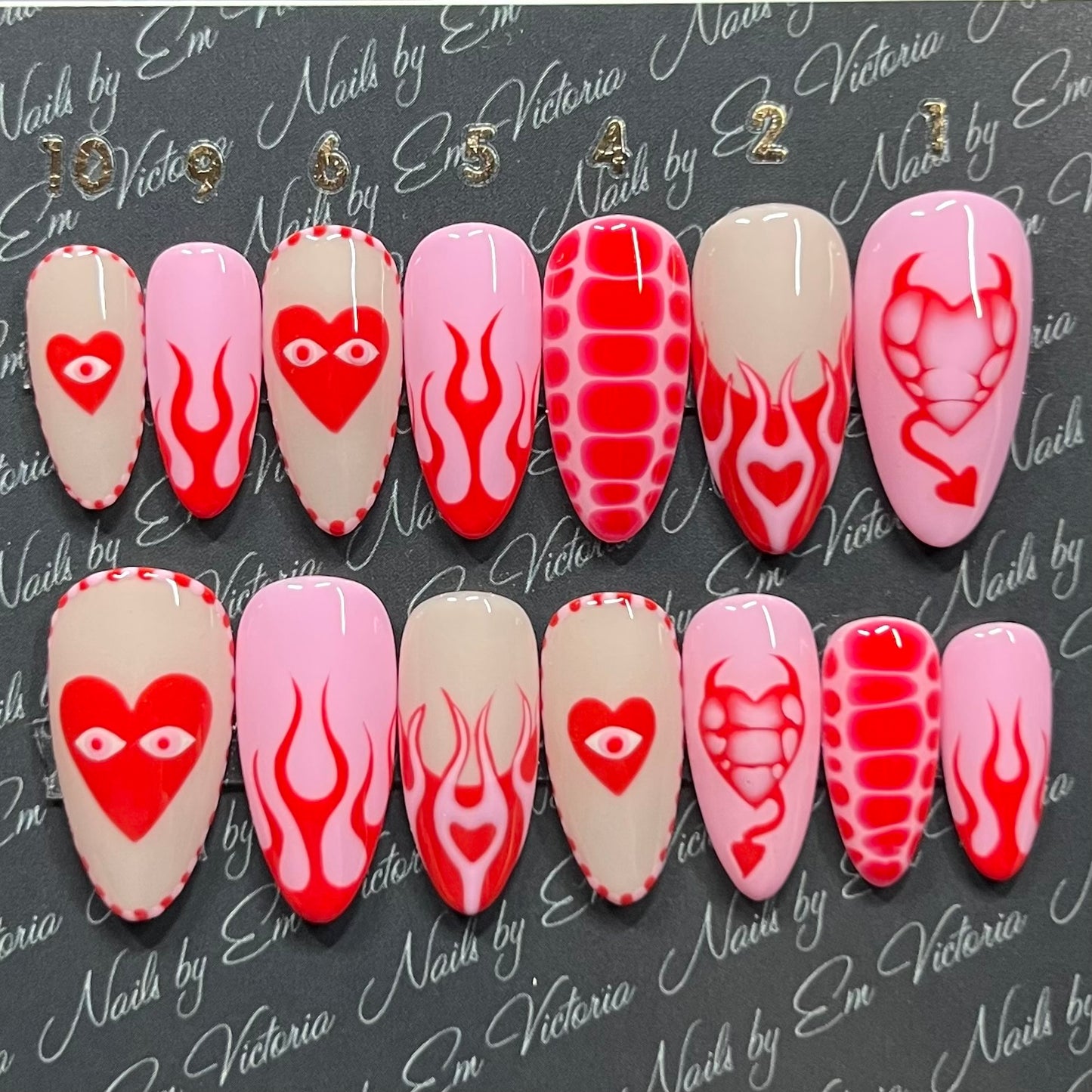 Valentines Flames in Mid Almond