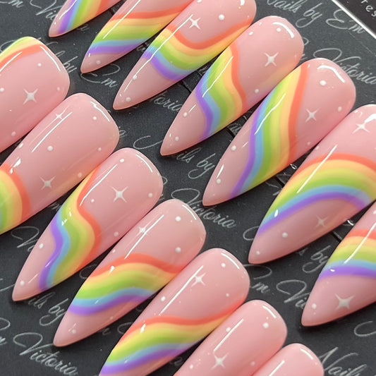 Pastel Pride Rainbow Long Stiletto