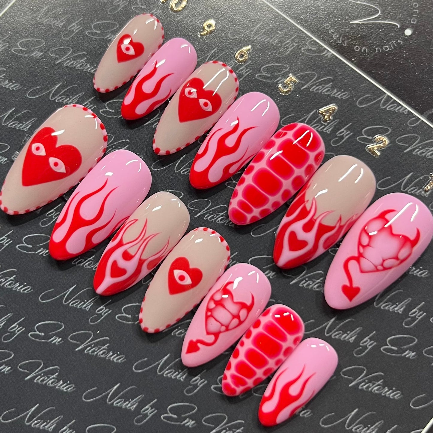 Valentines Flames in Mid Almond