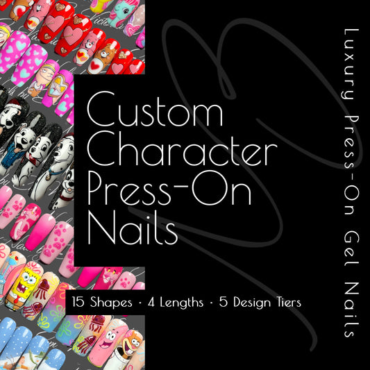 Character Nails - Custom Hand Painted Character Luxury Press On Gel Nails