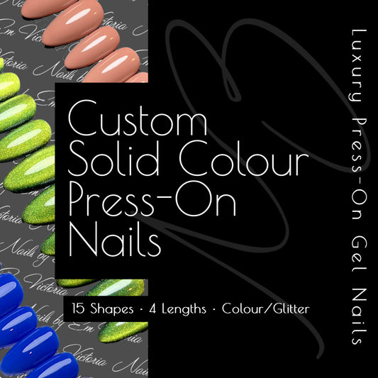 Solid Colour Custom Luxury Press On Gel Nails